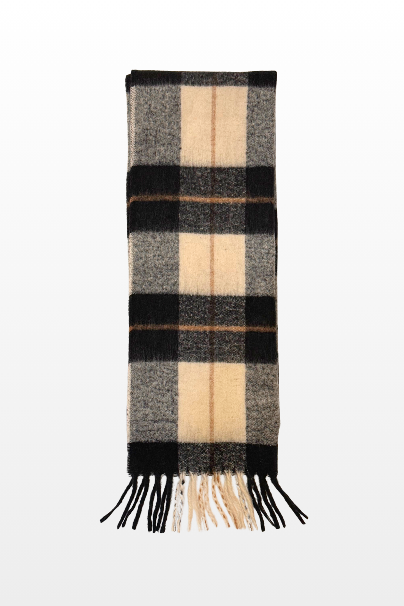 OVERSIZED CHECK SCARF (Blk Crm)