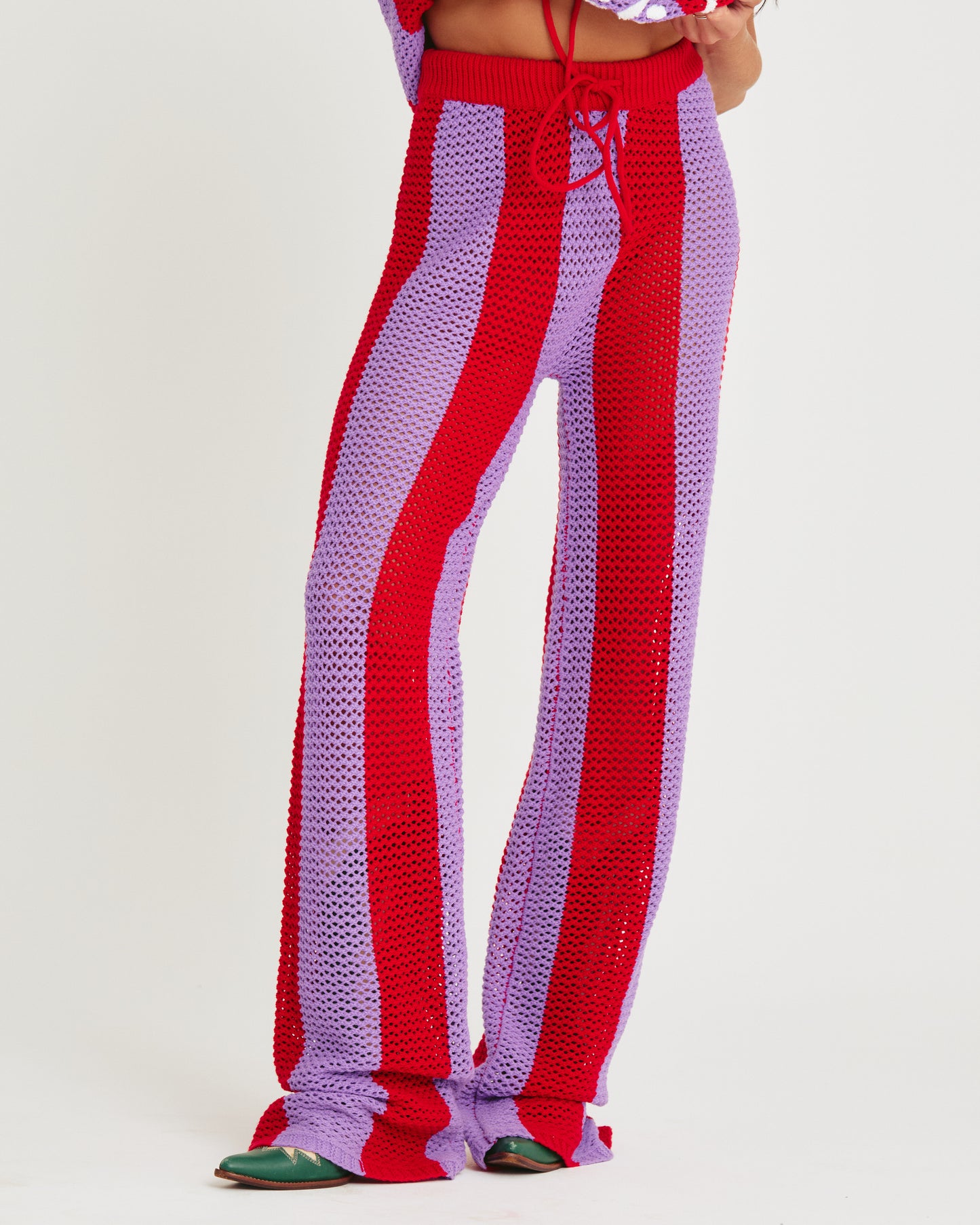 THE KNIT STRIPE BEACH PANTS (Purple Stripe)