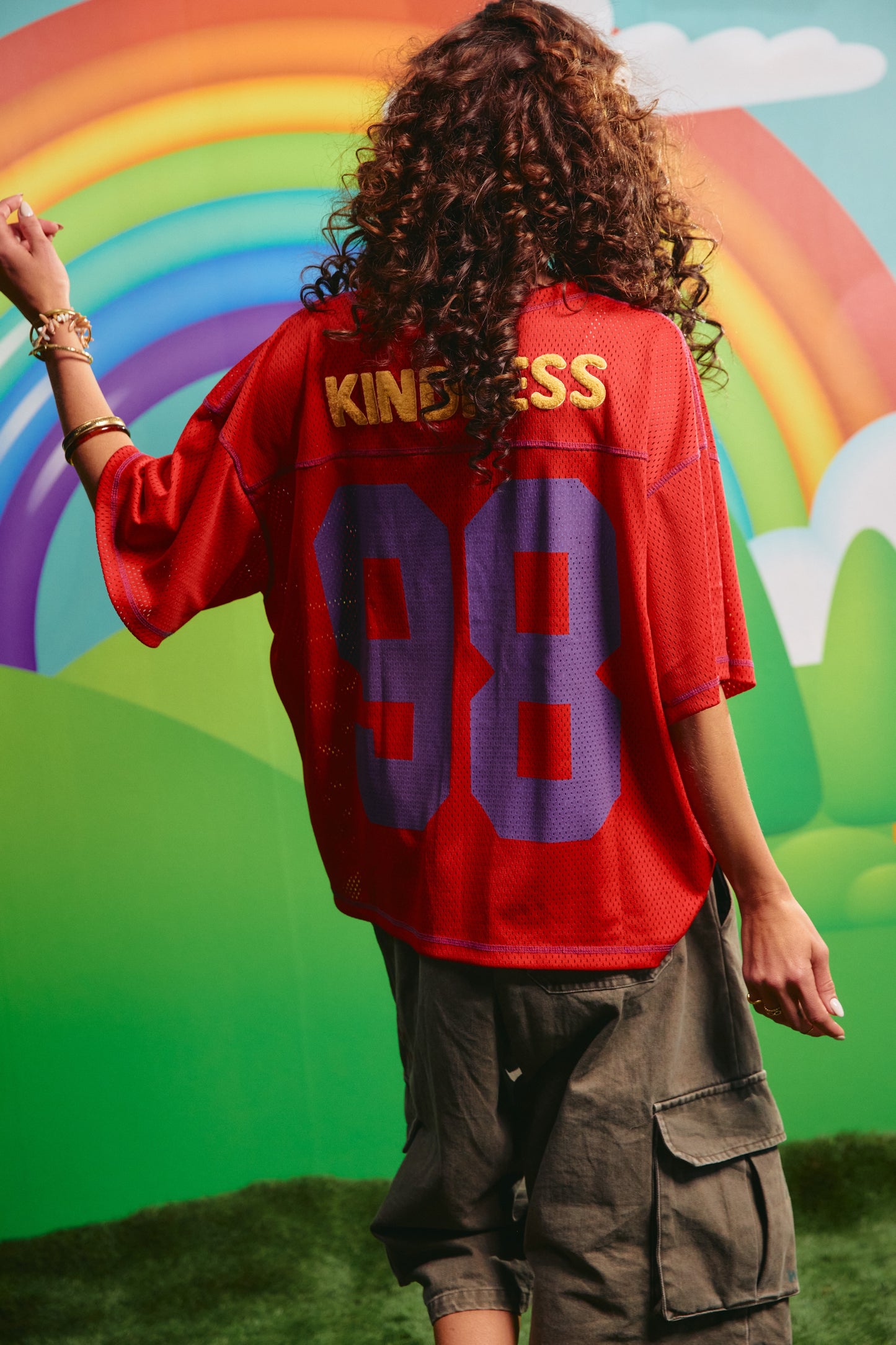 SHINE BRIGHT MESH TEE (Red)