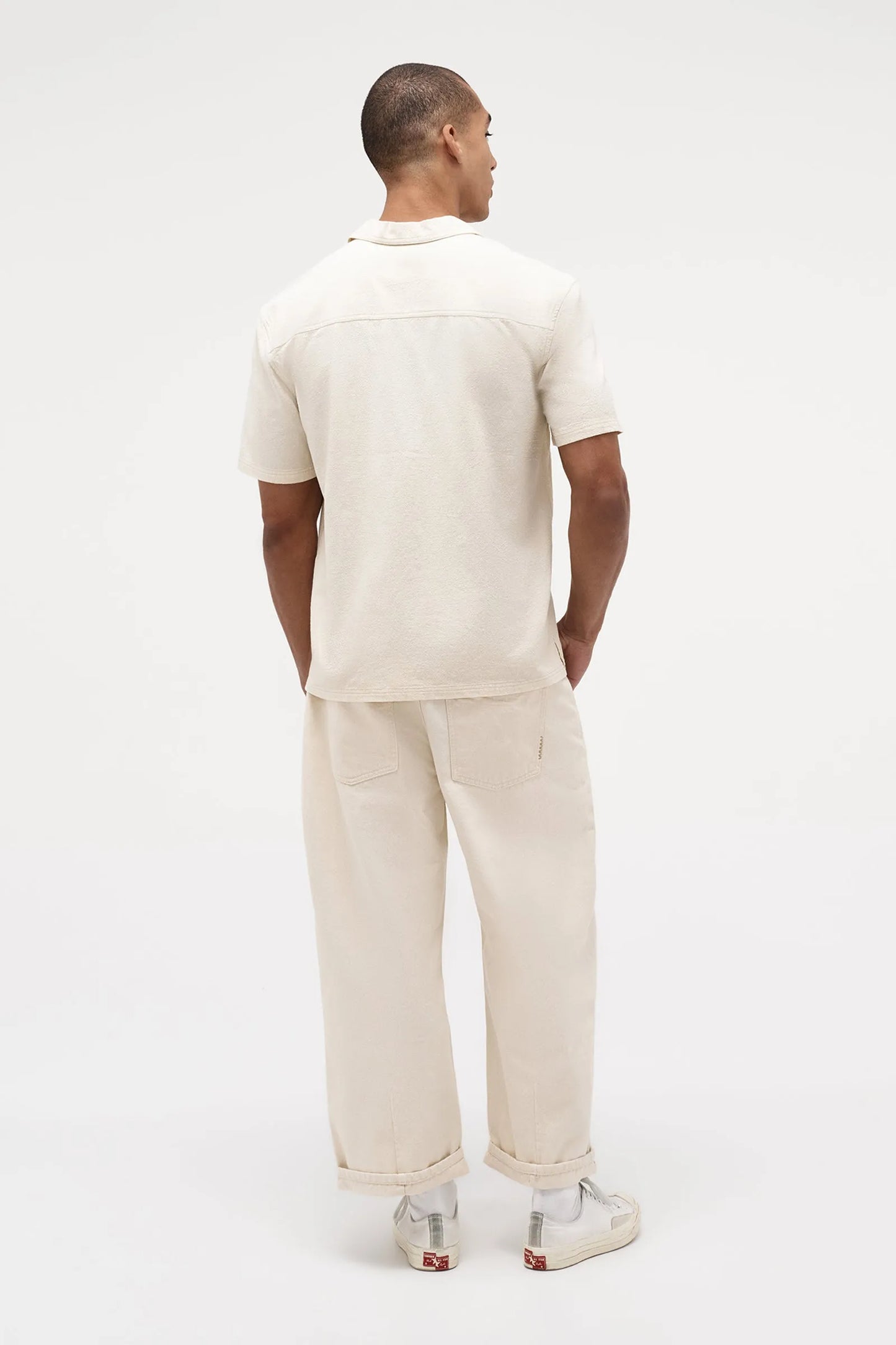 COTTON CREPE SS SHIRT (Ecru)