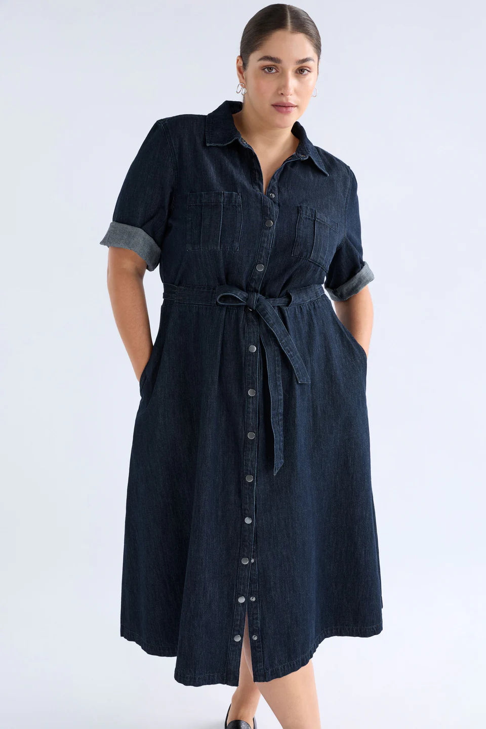 VALOR SHIRT DRESS (Mid Denim)