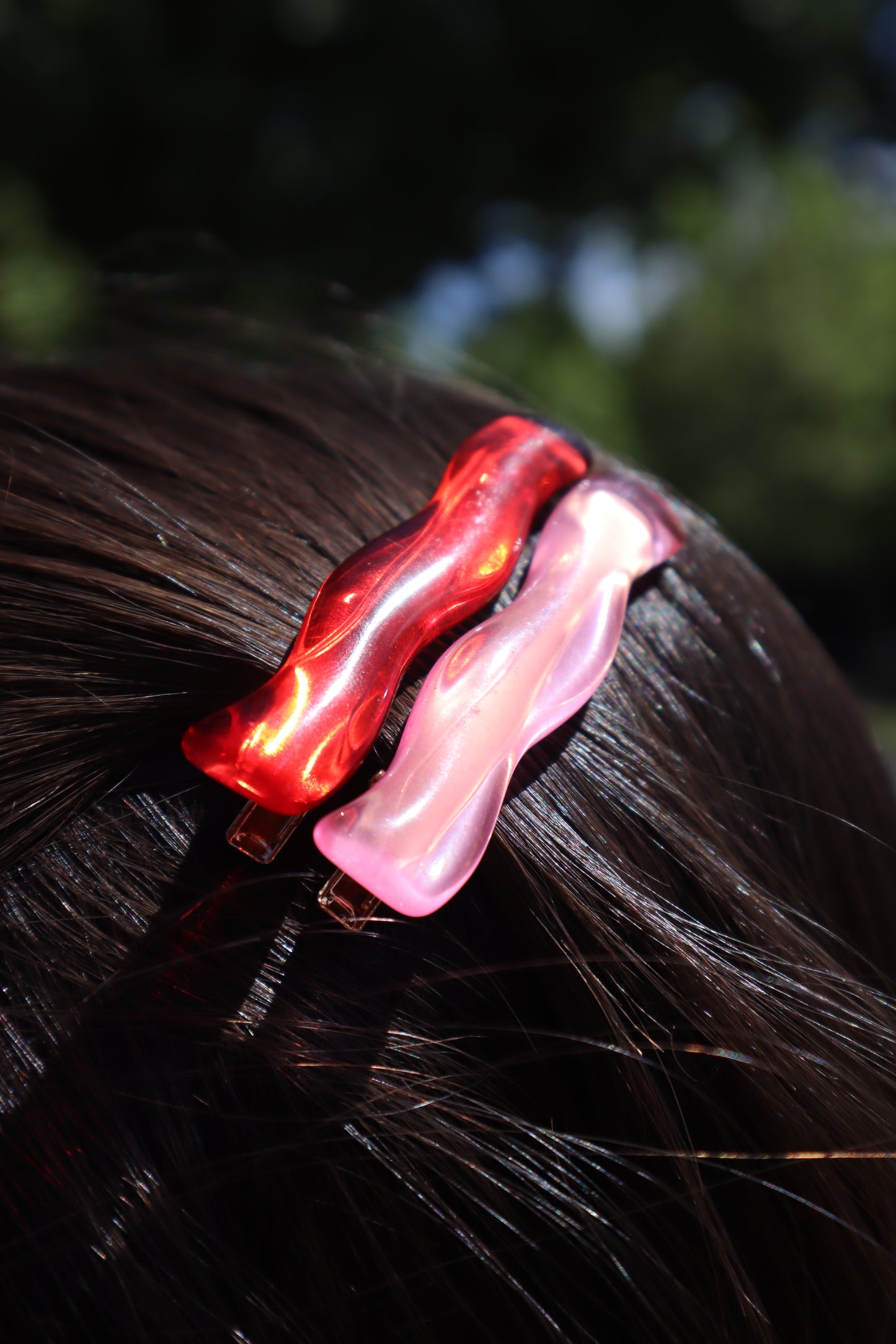 SWIRL HAIR 2pk CLIPS (Rose/Red)