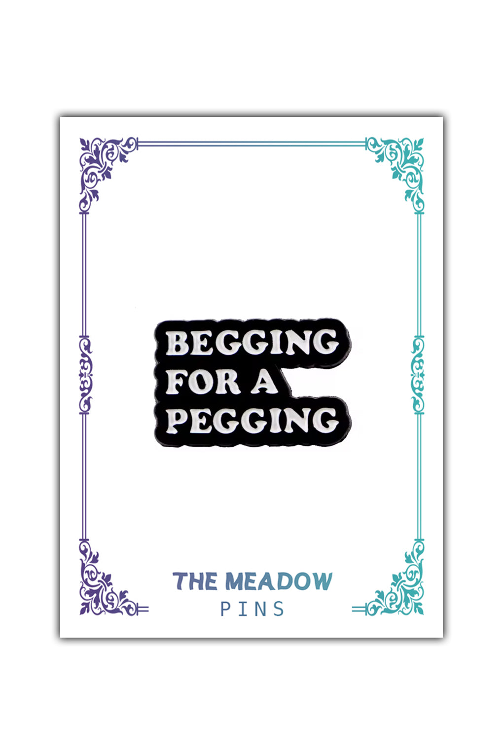 BEGGING FOR A PEGGING LAPEL PIN