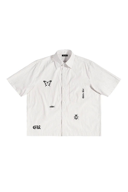 HAUNTED CRYPT SS STRIPE SHIRT