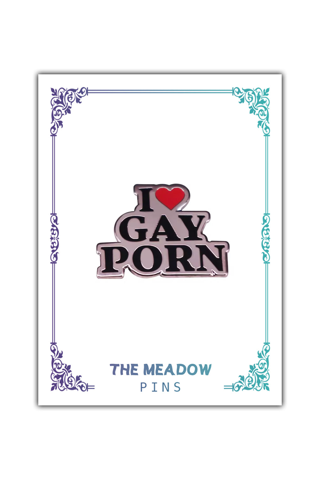 I HEART GAY PORN LAPEL PIN