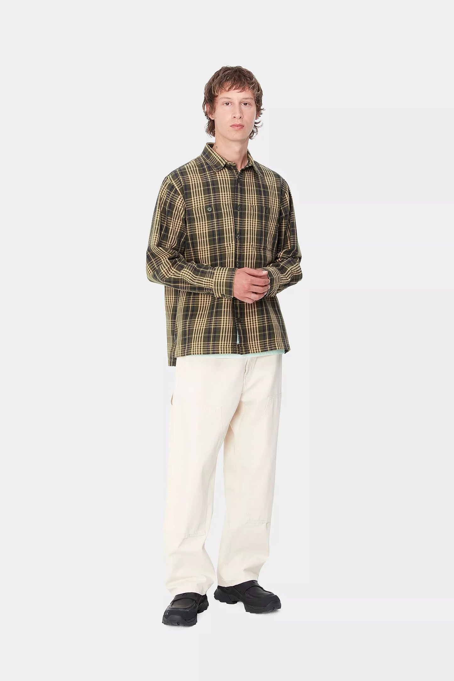 L/S MANDLIK SHIRT (Check/Office Green)
