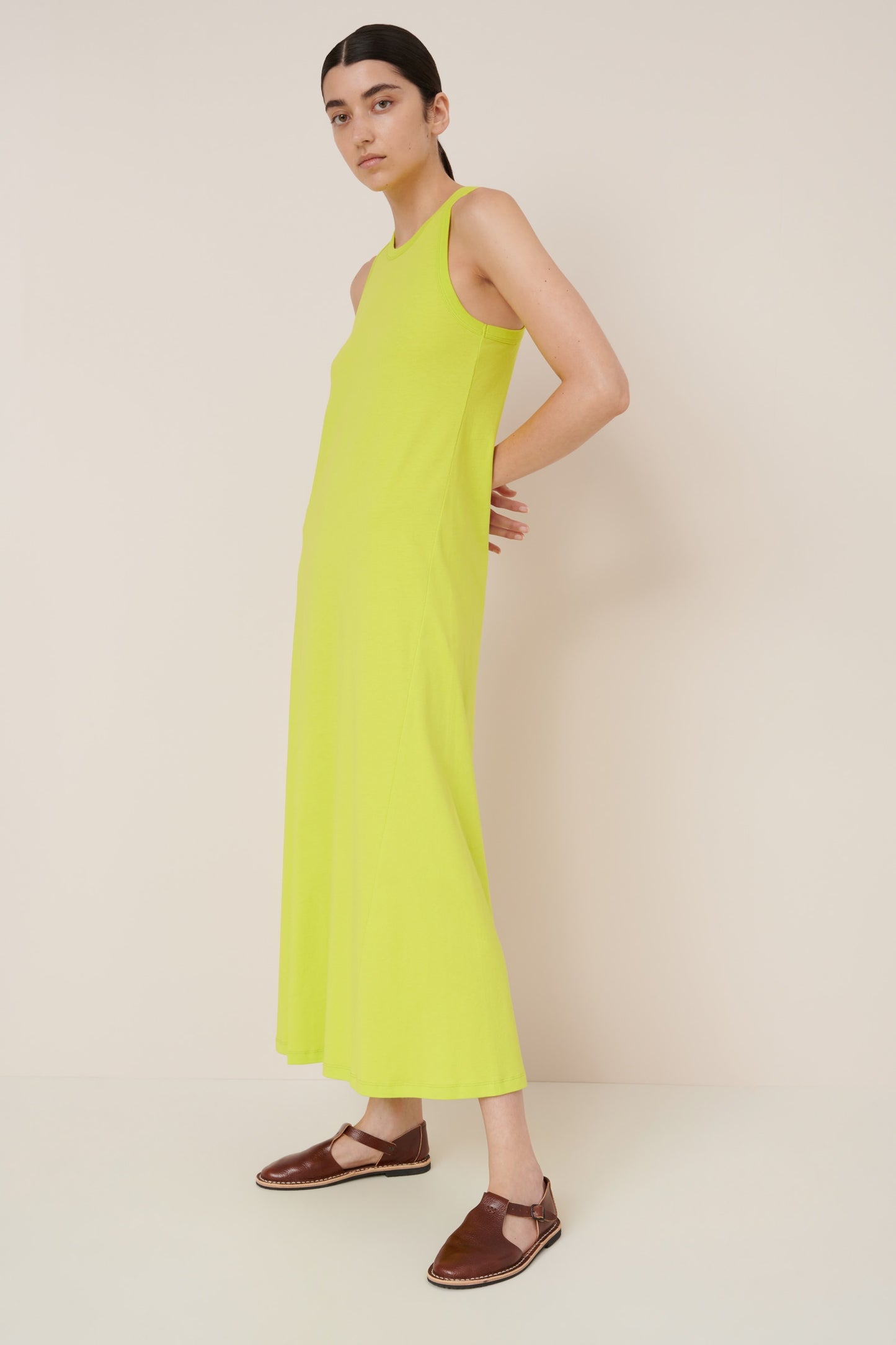 RACER BACK DRESS (Fluro Yellow)