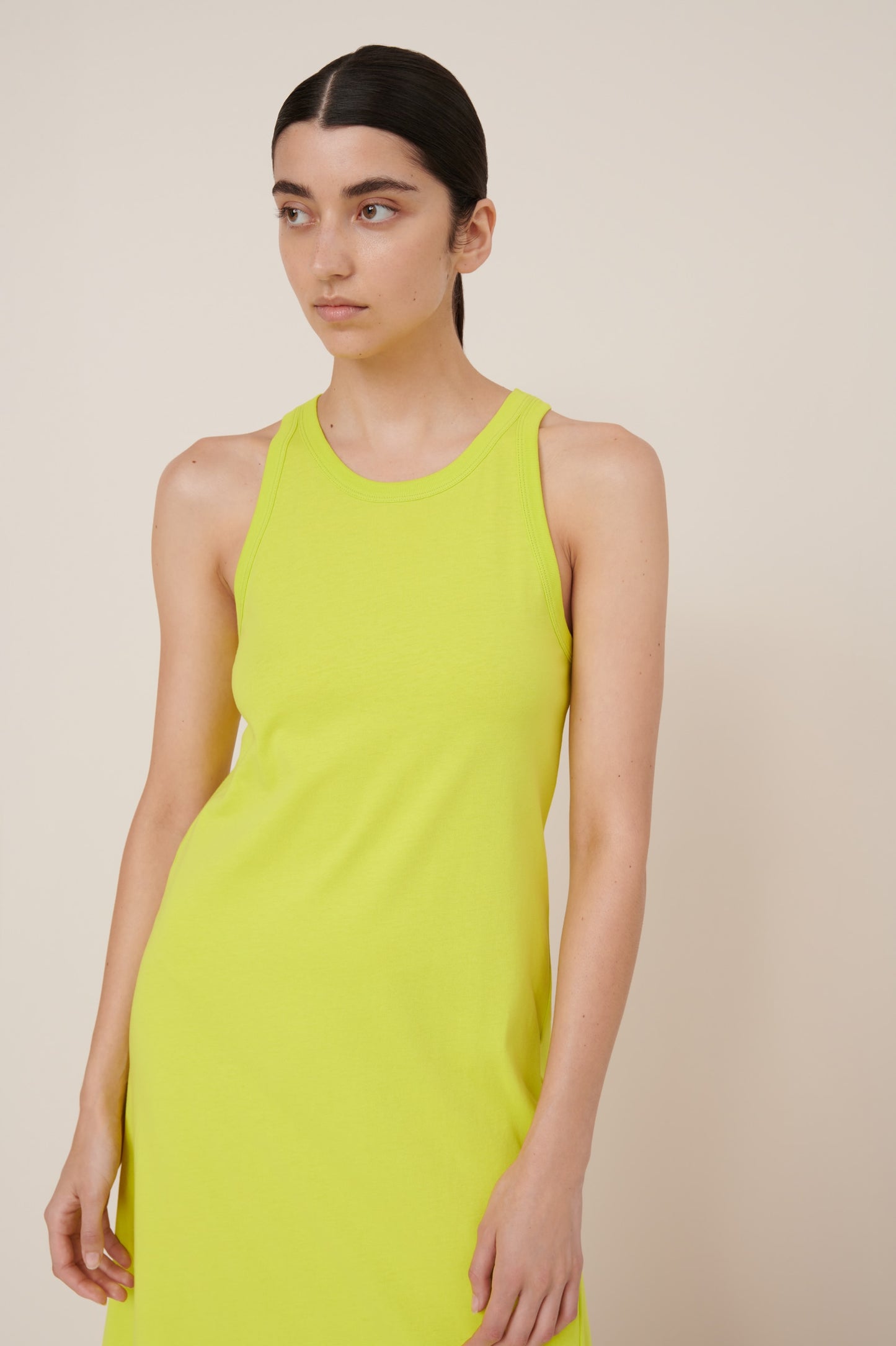 RACER BACK DRESS (Fluro Yellow)
