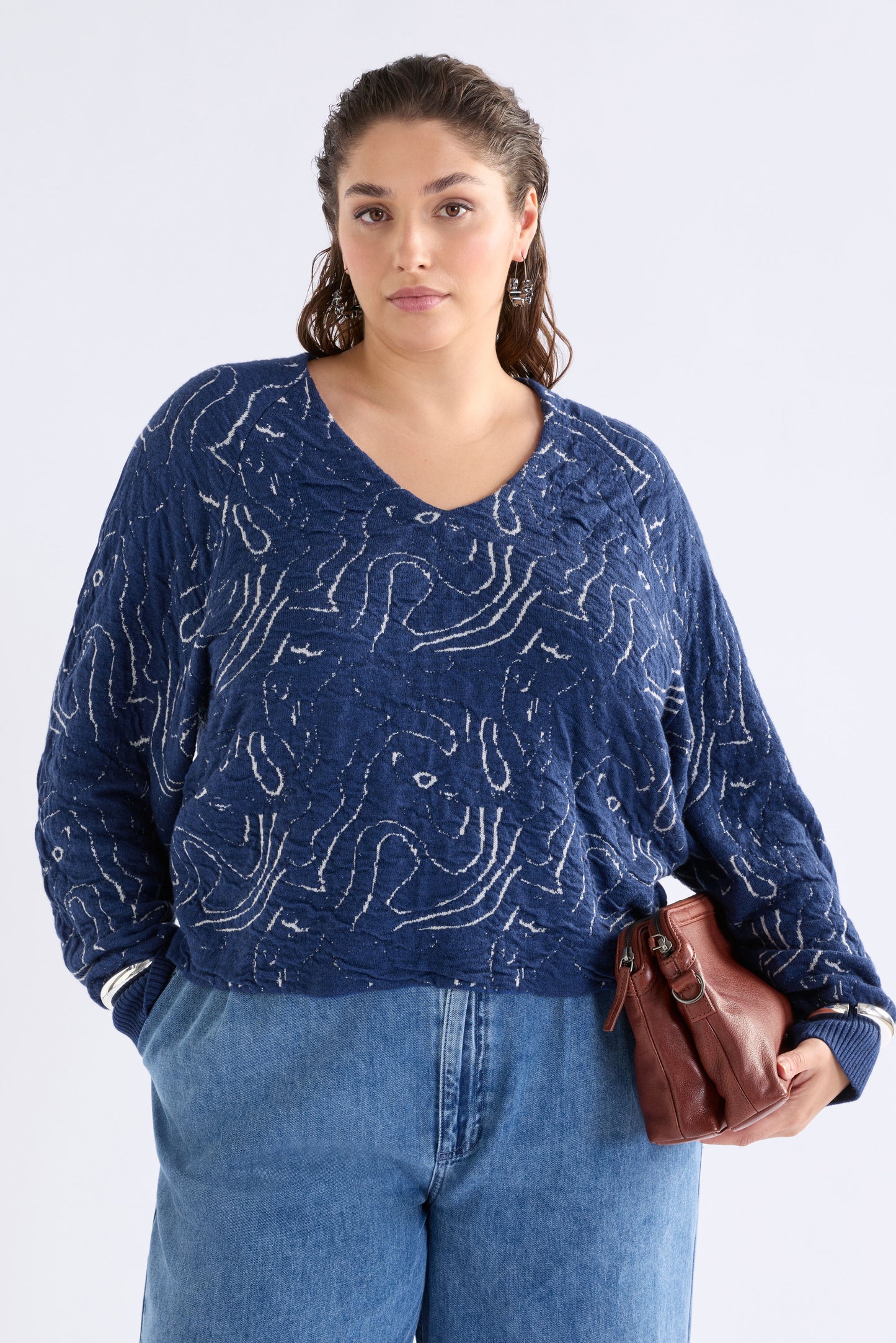 OTILLIA KNIT SWEAT (Blue/Silv)