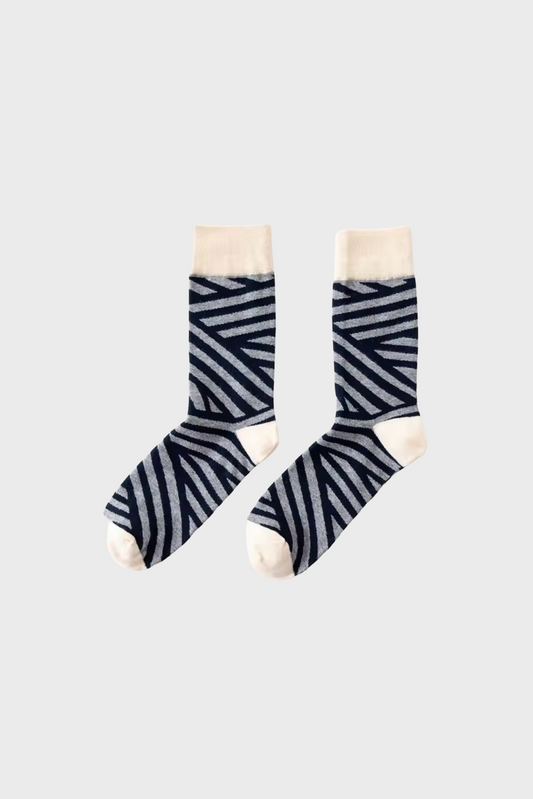 MULTI STRIPE SOCKS (Grey/Blk)