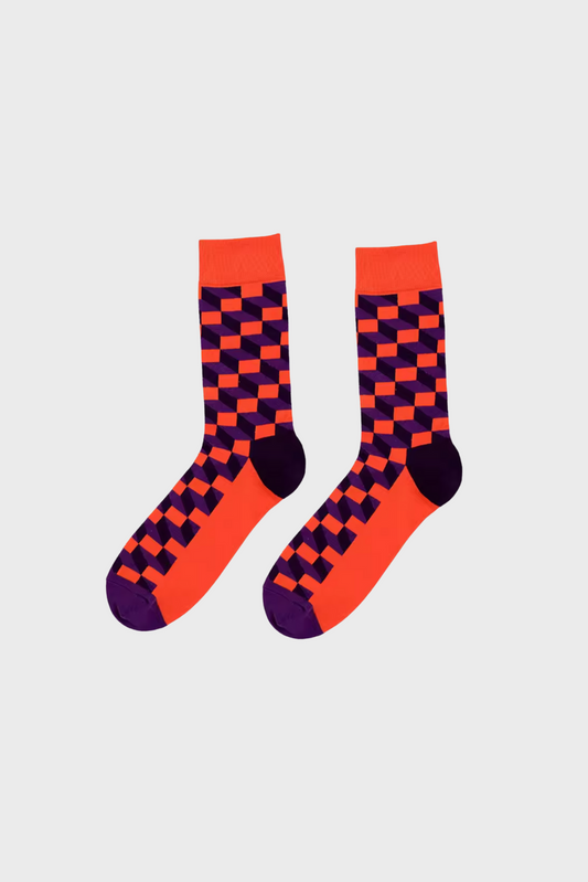 GEO SOCKS (Orange/Purplei)