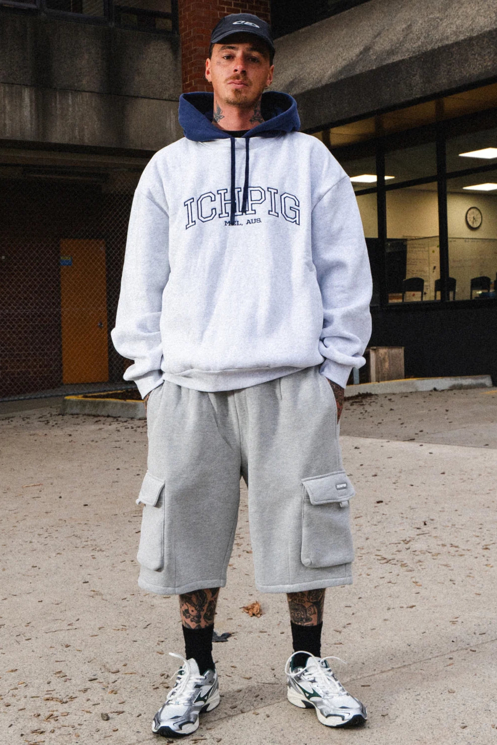 STADIUM HOOD CREW (White Marle)