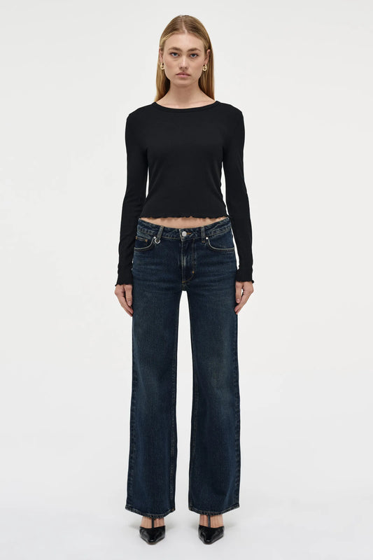 FINE RIB LS TOP (Black)