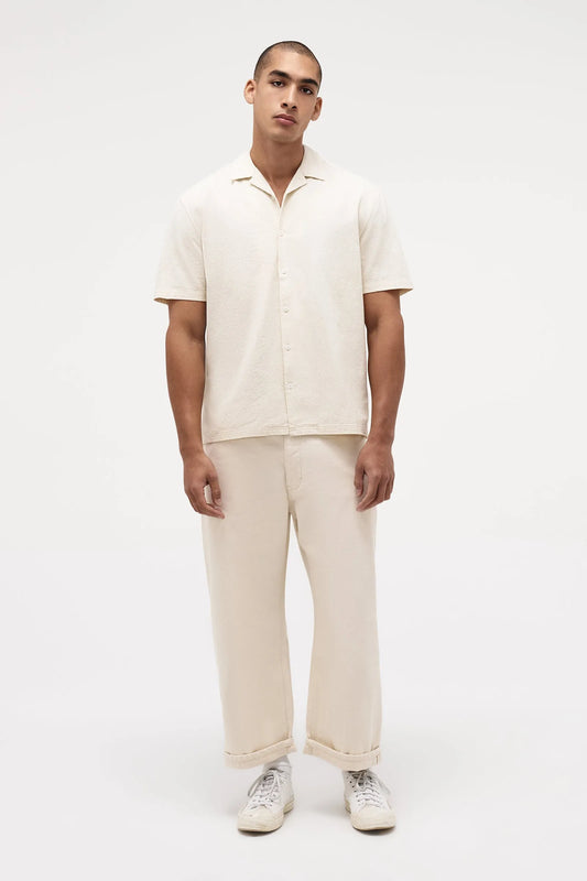 COTTON CREPE SS SHIRT (Ecru)