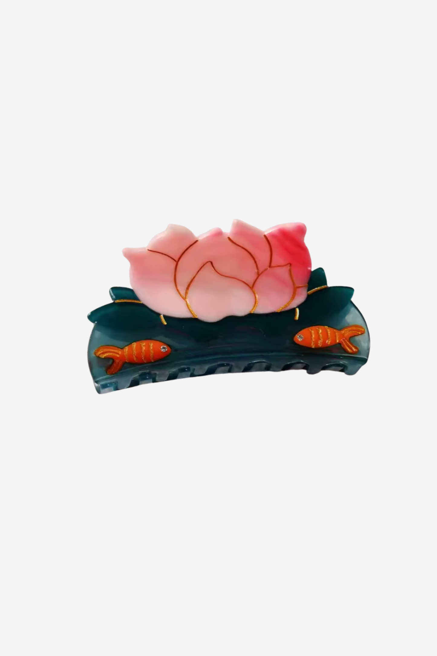 LOTUS FISH HAIR CLAW (Pink/Teal)
