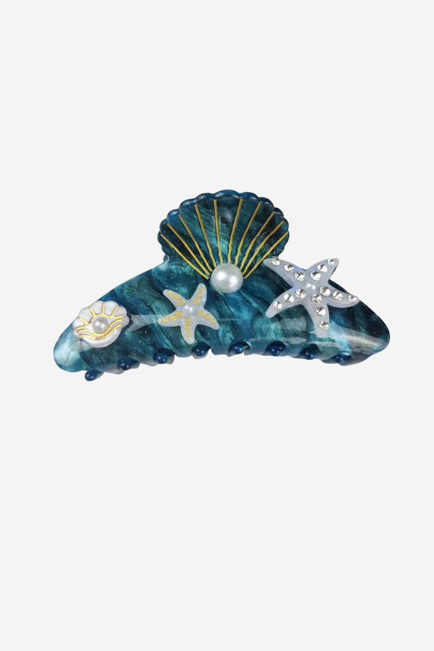 SEA SHELL HAIR CLAW (Ocean Green)