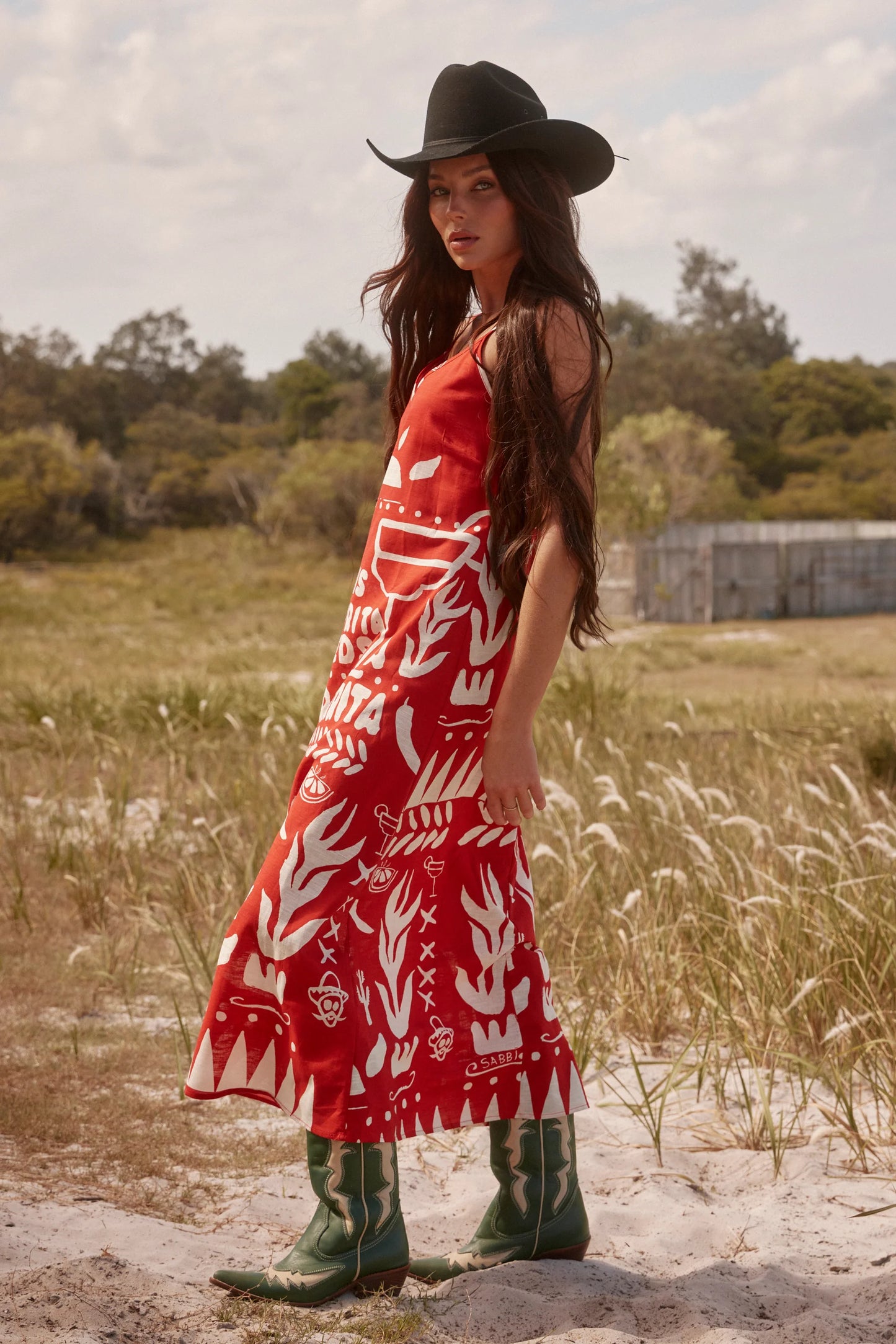 THE SIESTA DRESS (Red Linen)