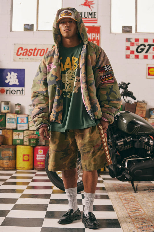 CANVAS RAVING HEARTS SHORTS (Camo)