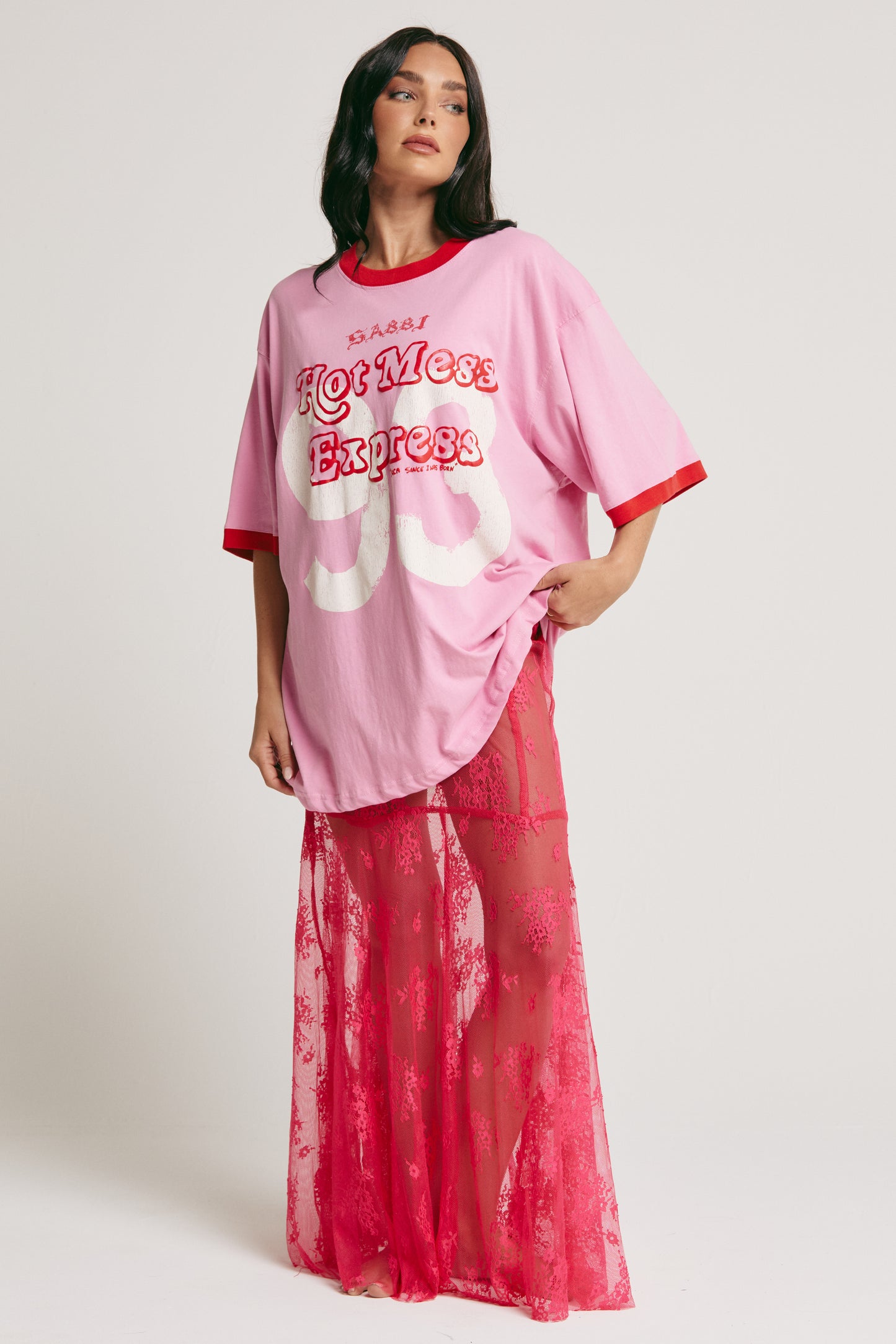 THE HOT MESS TEE (Hot Pink)