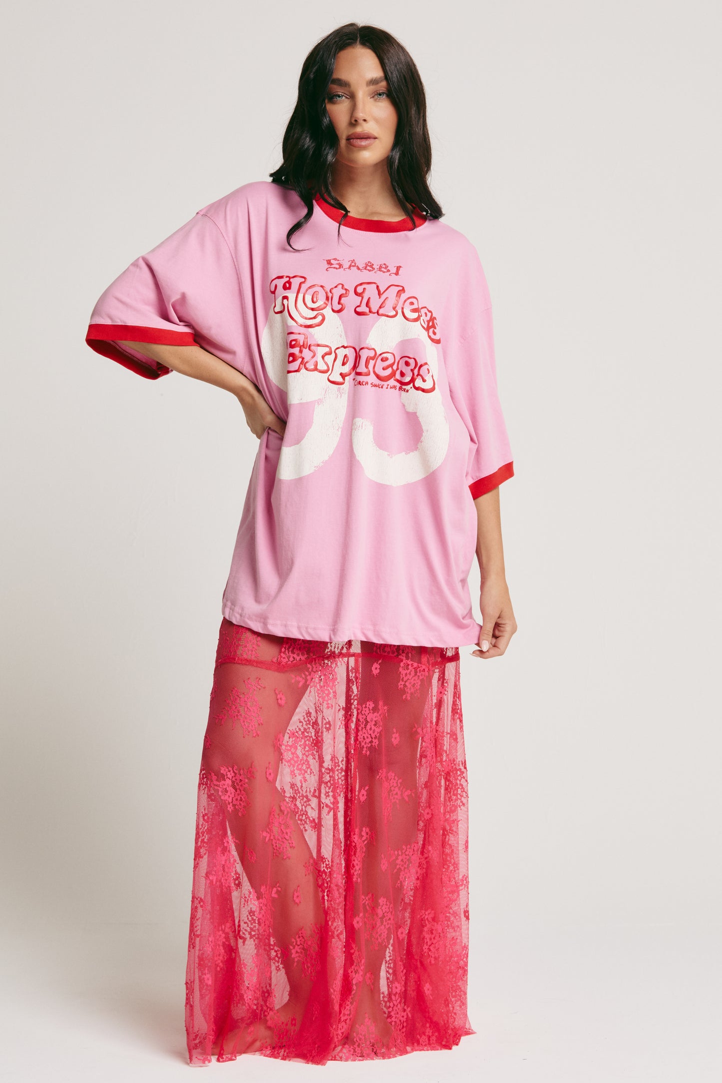 THE HOT MESS TEE (Hot Pink)