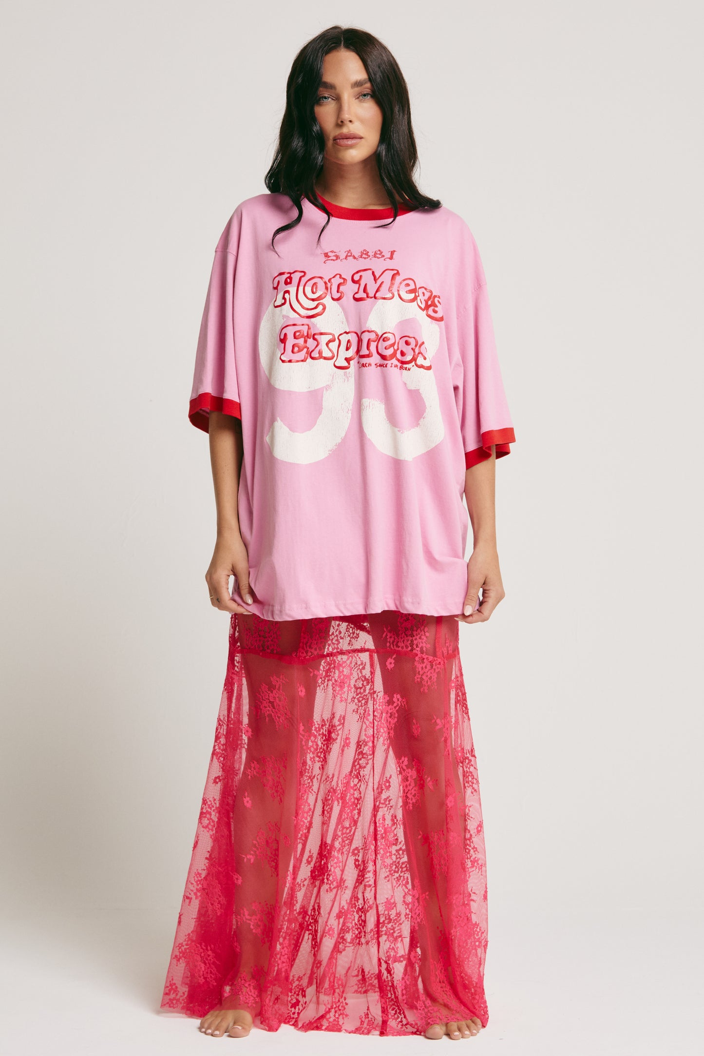 THE HOT MESS TEE (Hot Pink)