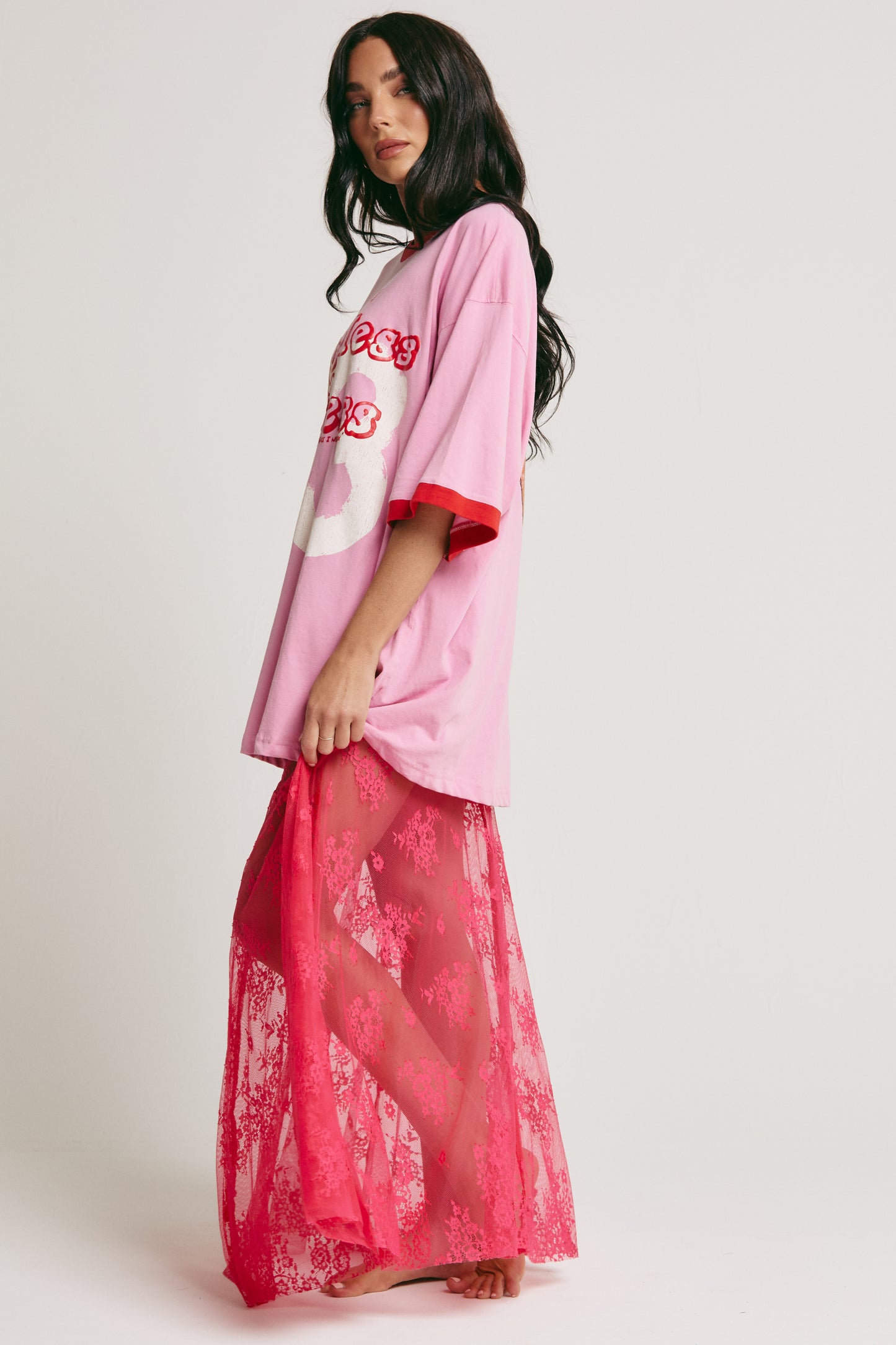 THE HOT MESS TEE (Hot Pink)