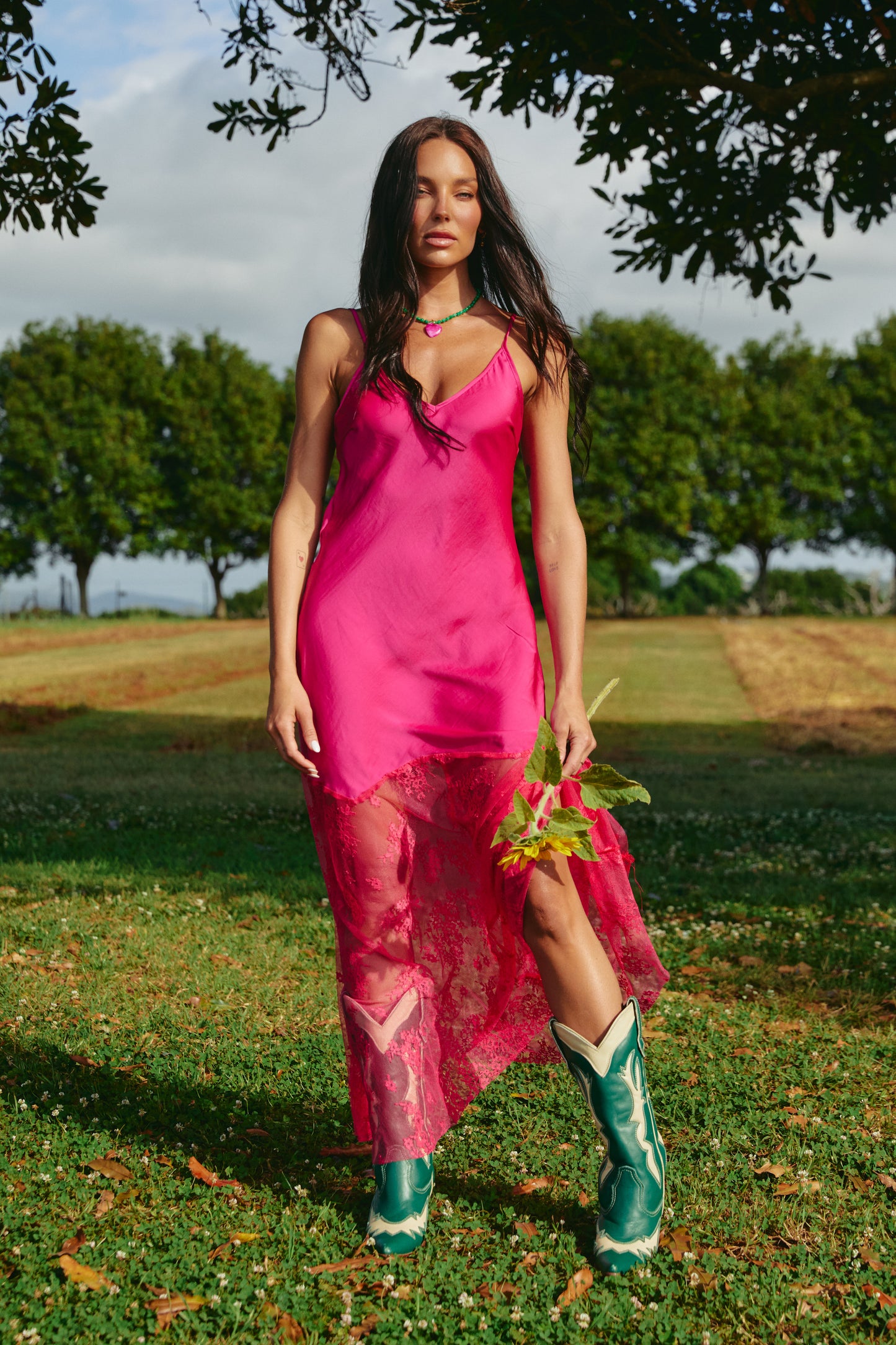 THE LACE MAXI DRESS (Pink)