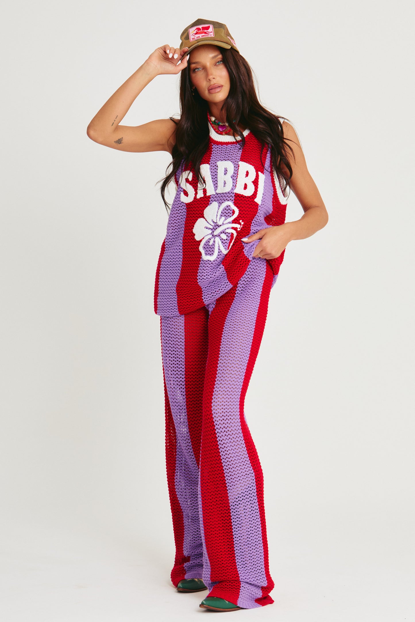 THE KNIT STRIPE BEACH PANTS (Purple Stripe)