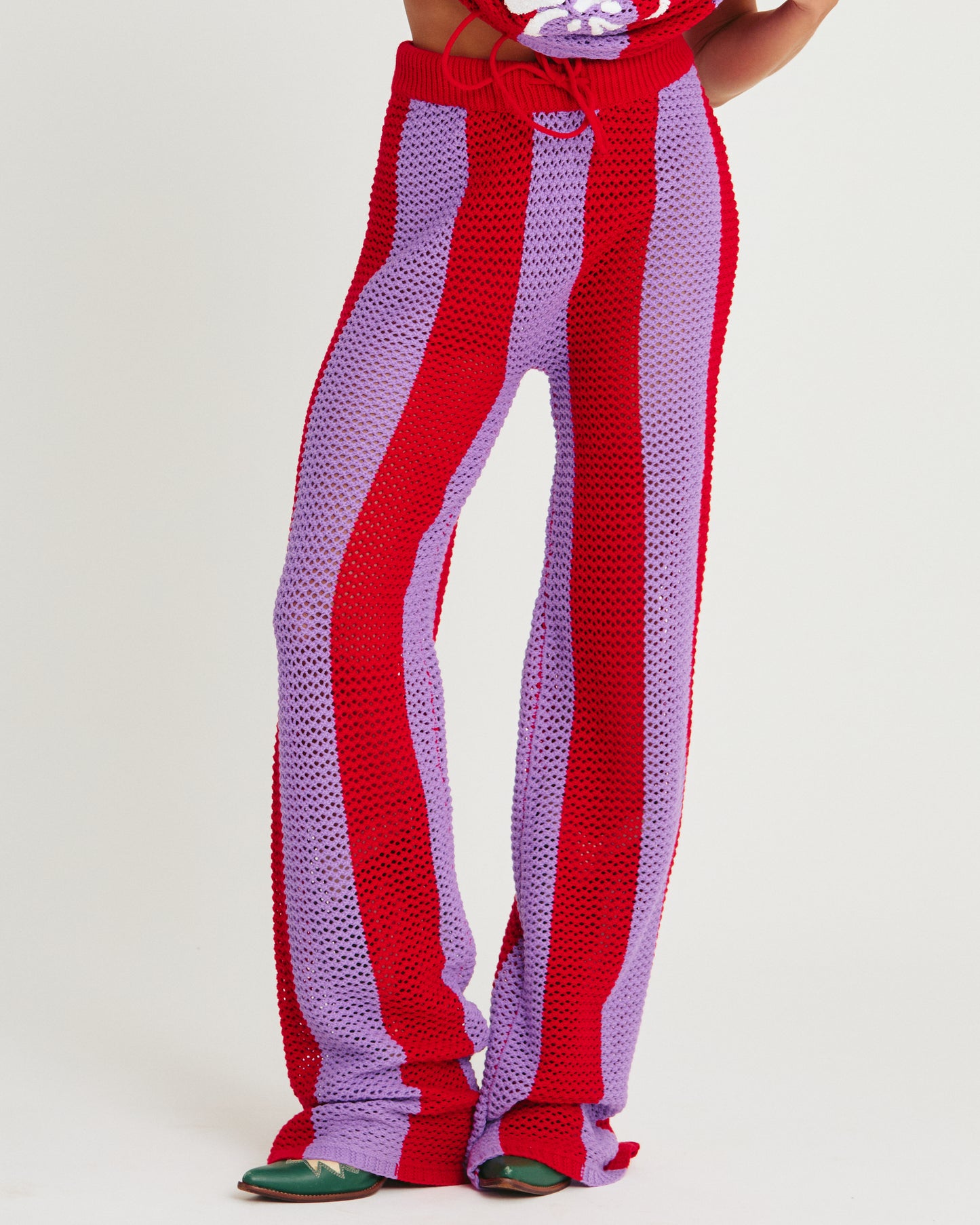 THE KNIT STRIPE BEACH PANTS (Purple Stripe)