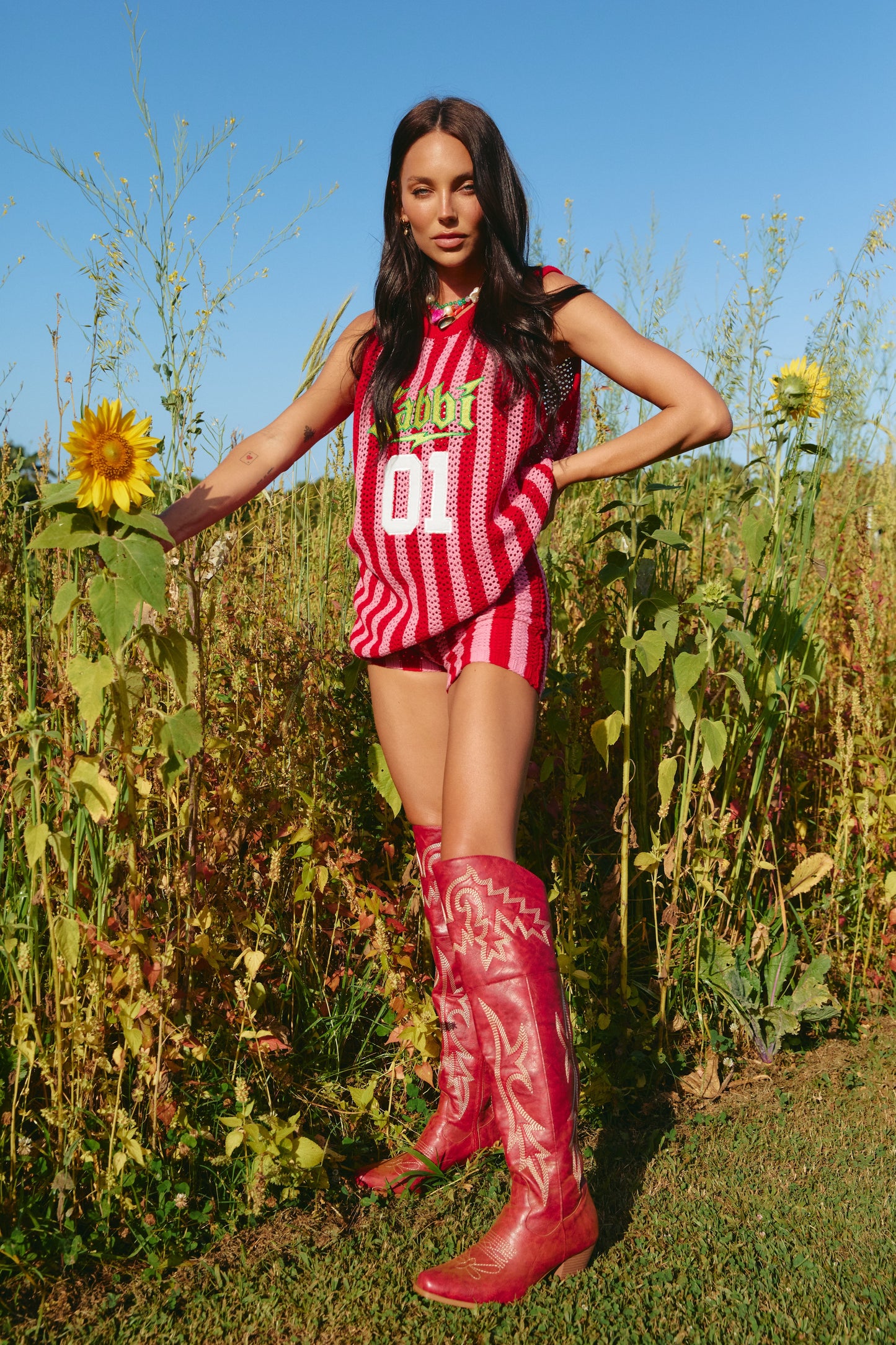 THE KNIT STRIPE BIKE SHORTS