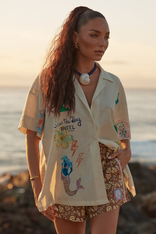 THE PATRON SHIRT- SEAS THE DAY (Cream)