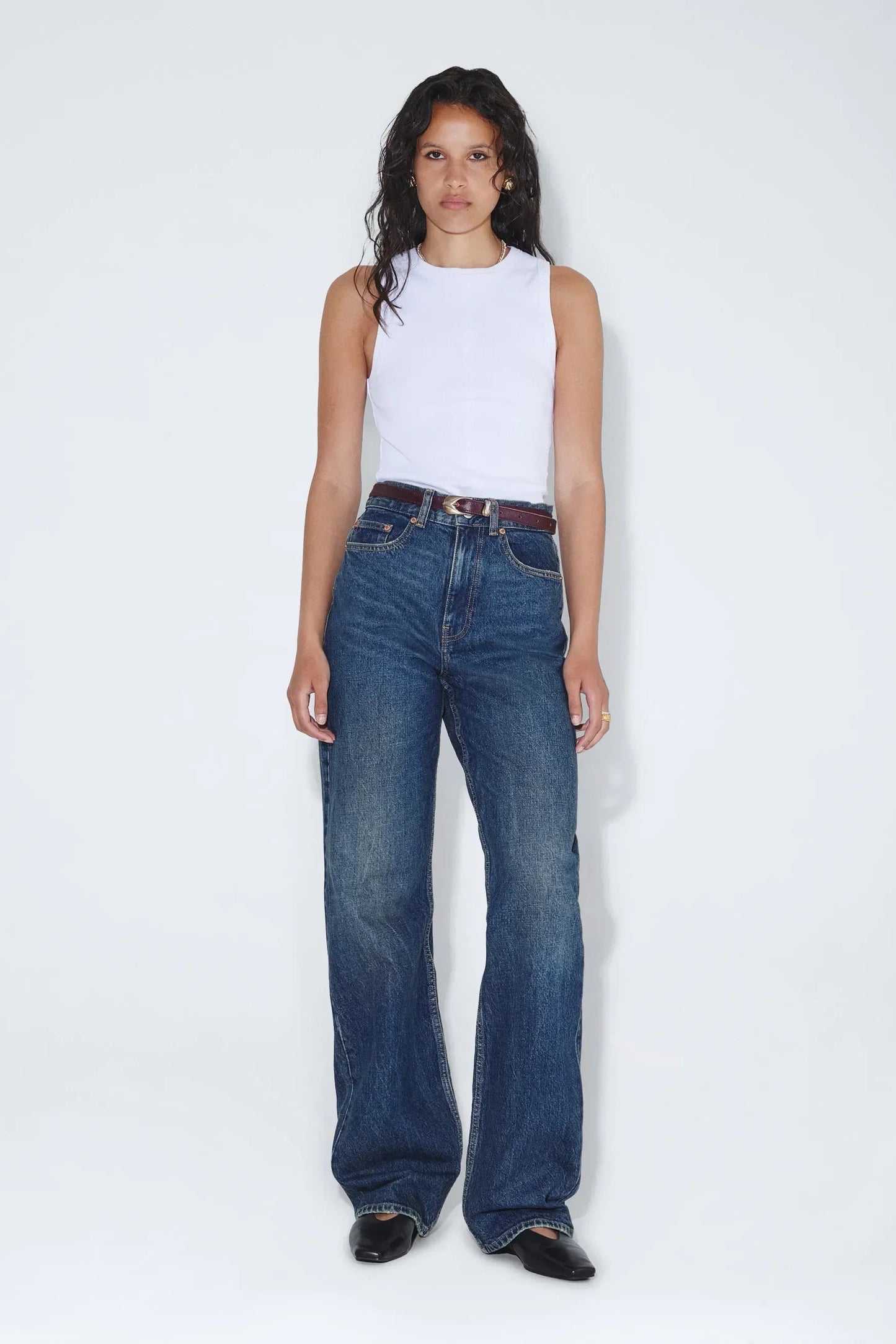 ECHO HIGH STRAIGHT JEANS (Bay Dark Used Vintage)