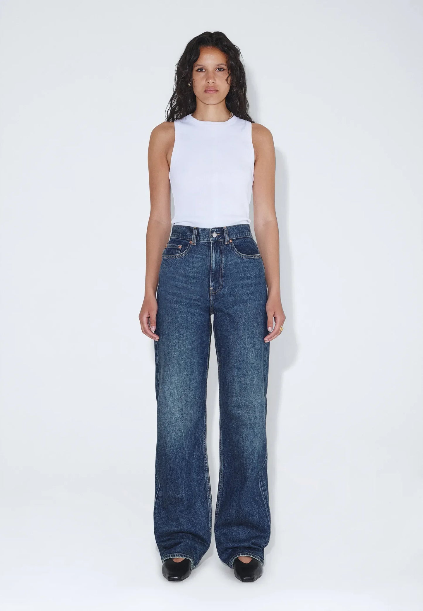 ECHO HIGH STRAIGHT JEANS (Bay Dark Used Vintage)