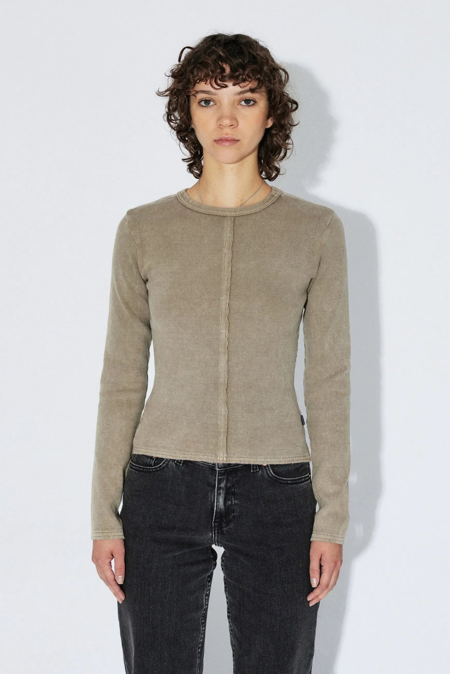 STELLA RIB LS TOP (Washed Khaki)