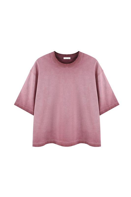 REVERSE DYED BOXY TEE (Fade Rose)