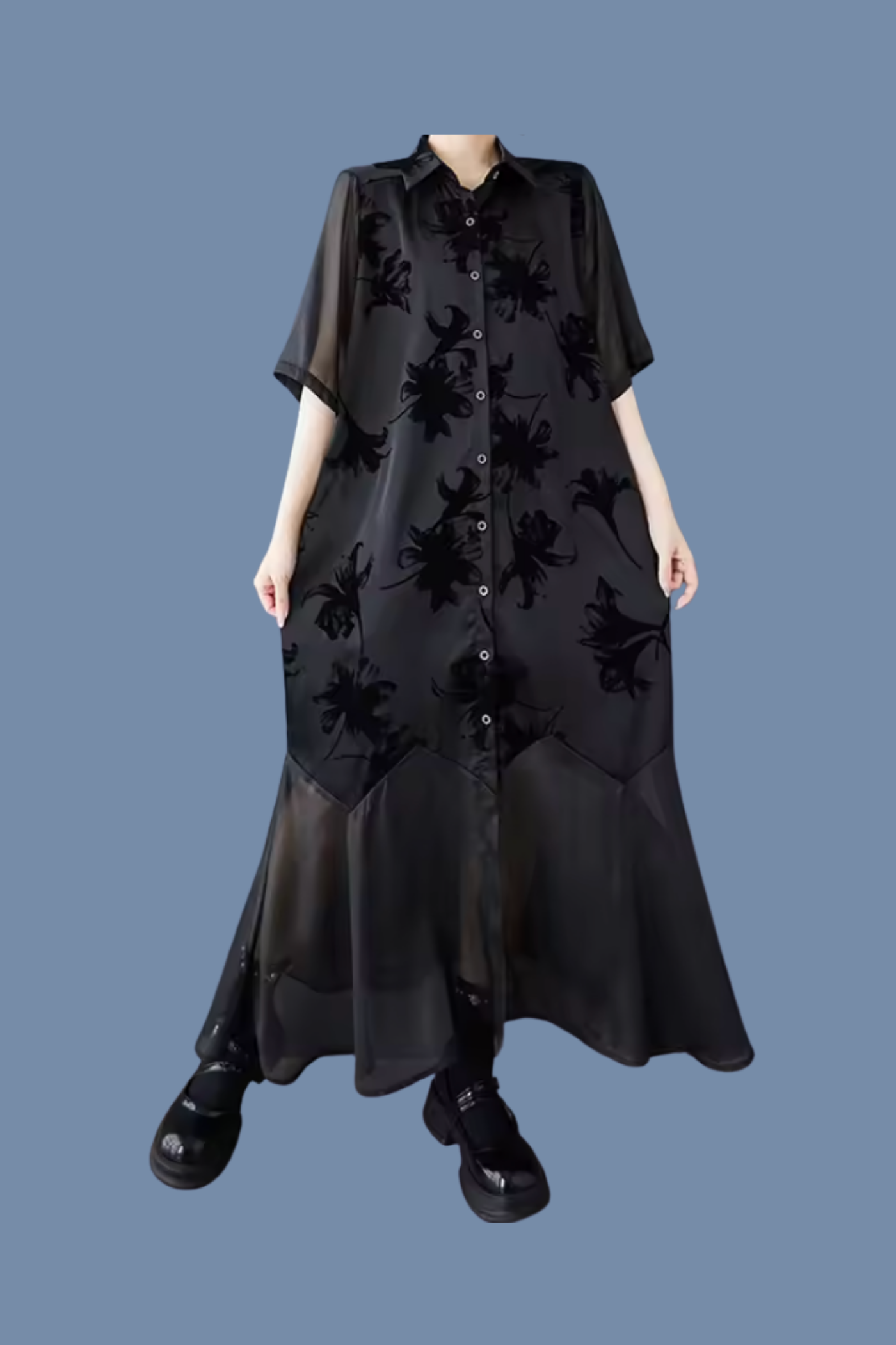 AIKO SHEER DRESS (Black)