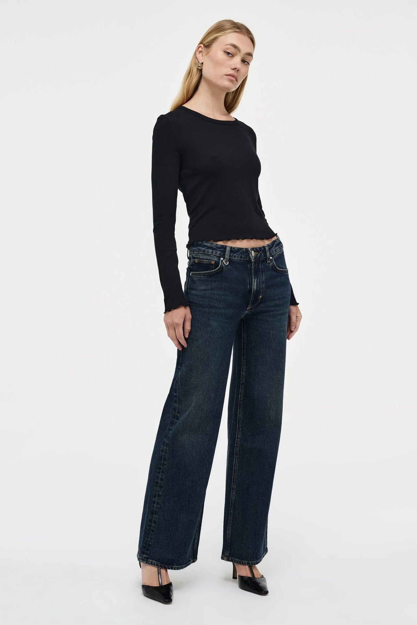 FINE RIB LS TOP (Black)