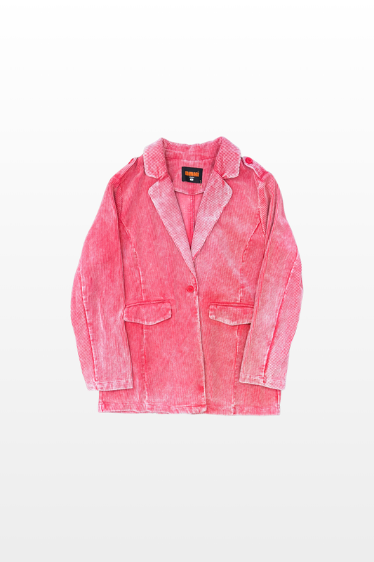 MILA WASHED CORD BLAZER (Fade Red)