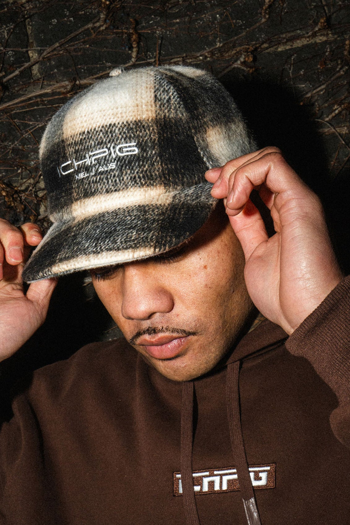 CHECKLINE STRAPBACK HAT (Cream)