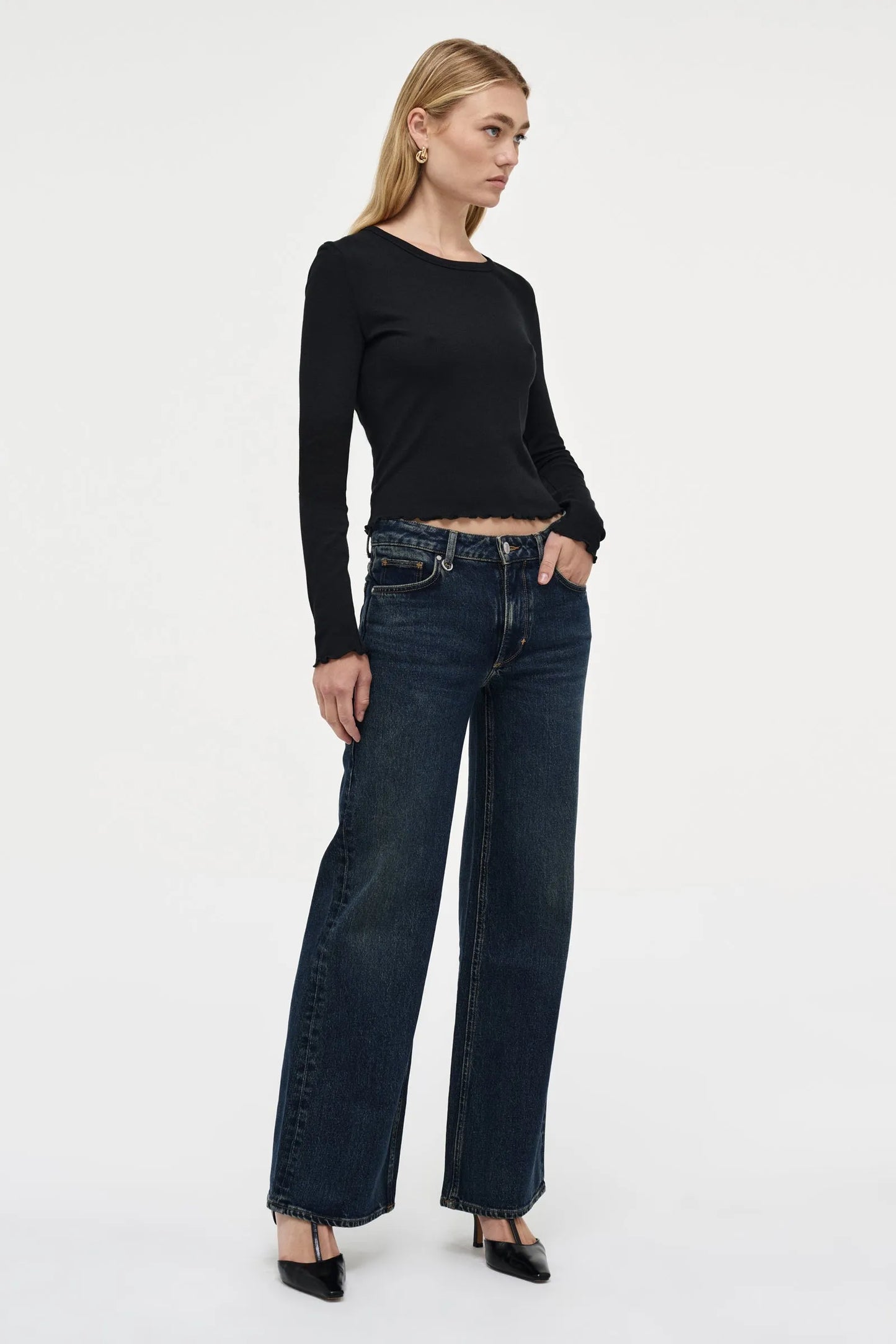 FINE RIB LS TOP (Black)