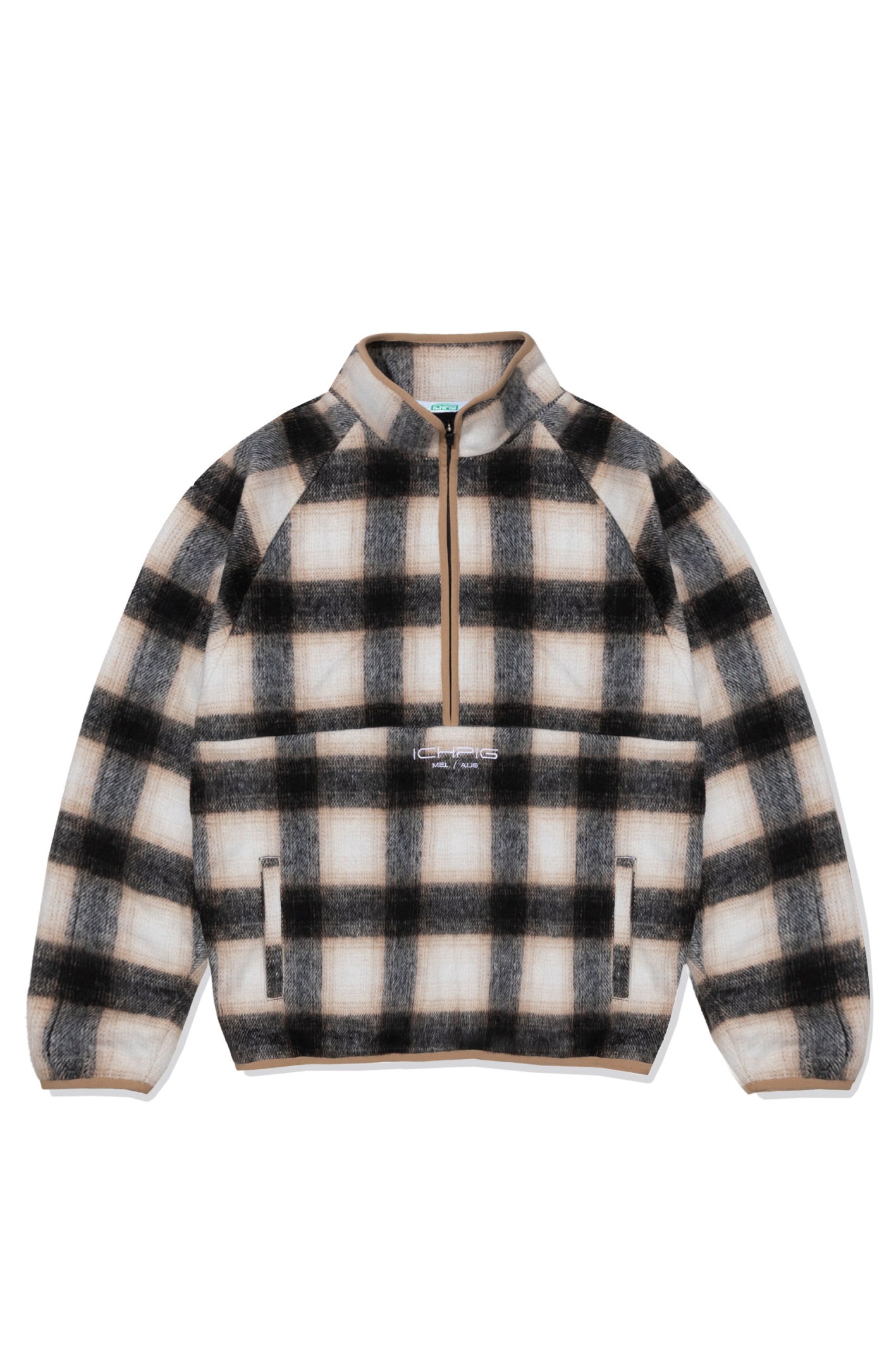 CHECKLINE 1/2 ZIP JUMPER (Cream Plaid)