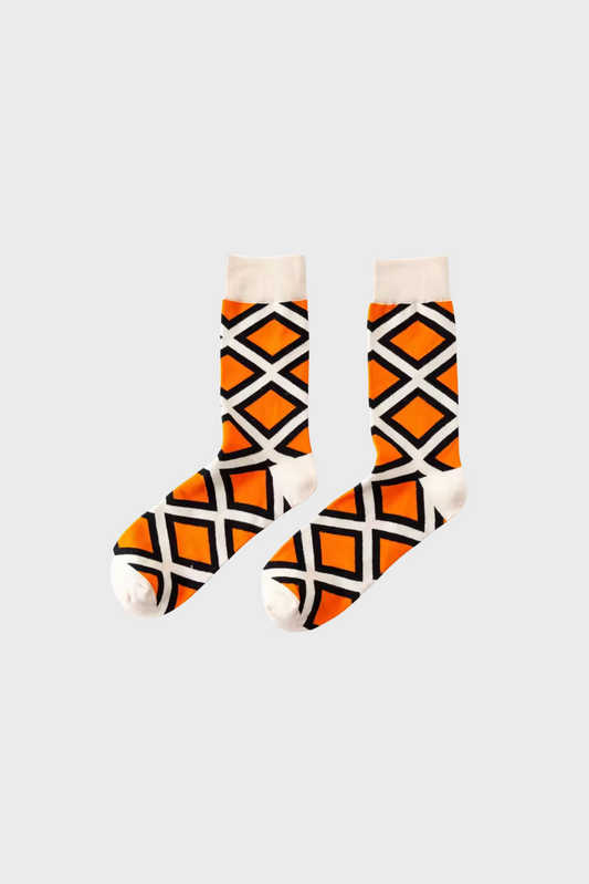 DIAMOND SOCKS (Org/Crm/Blk)