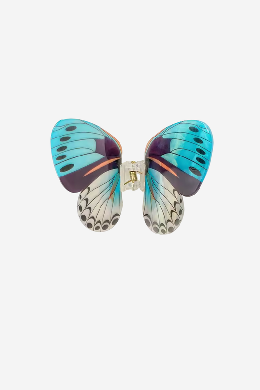 BUTTERFLY HAIR CLAW (Aqua/Whi)