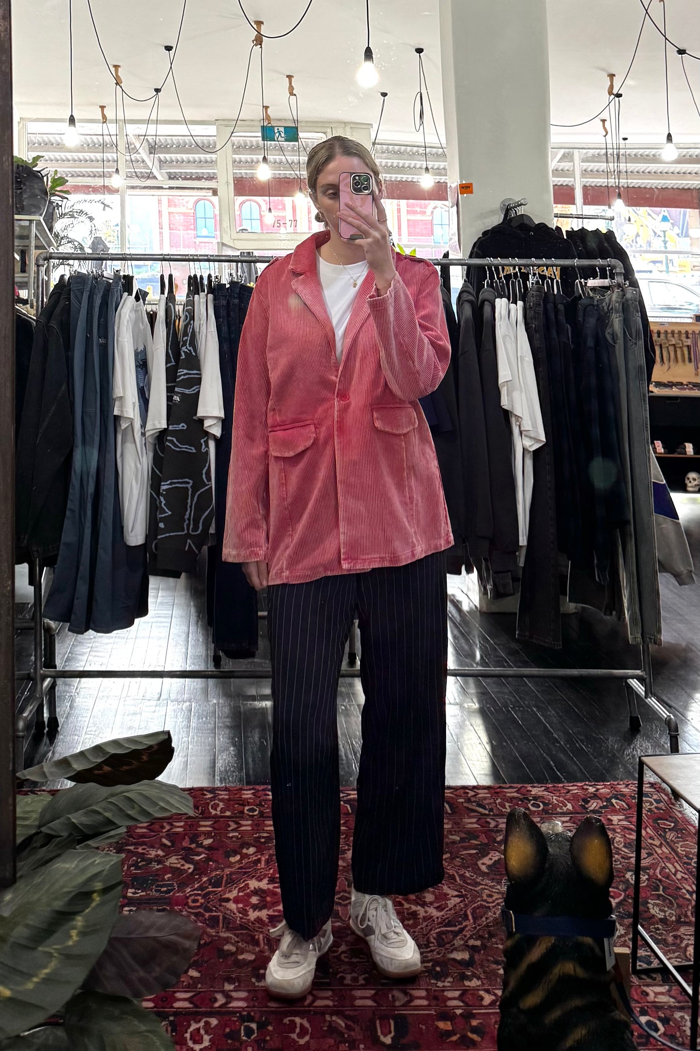 MILA WASHED CORD BLAZER (Fade Red)
