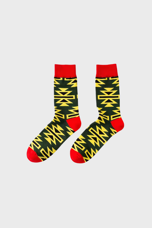 PATTERN SOCKS (Red/Grn/Yell)