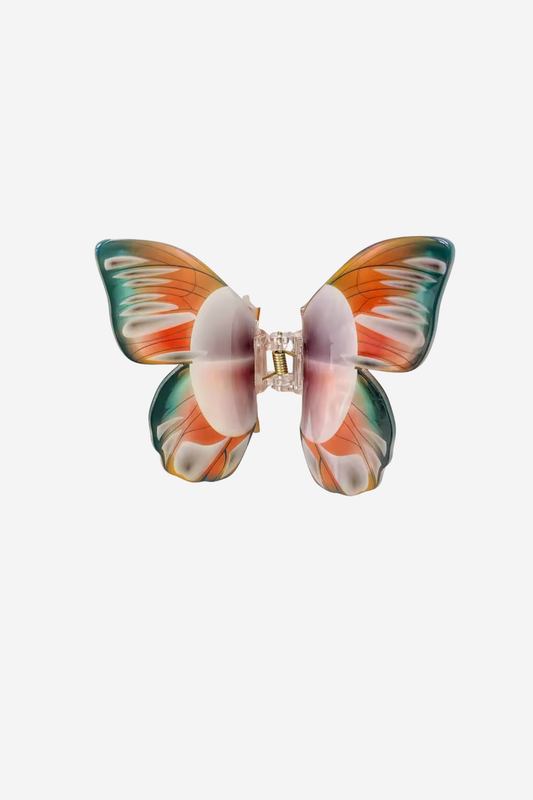 BUTTERFLY HAIR CLAW (Grn/Whi)