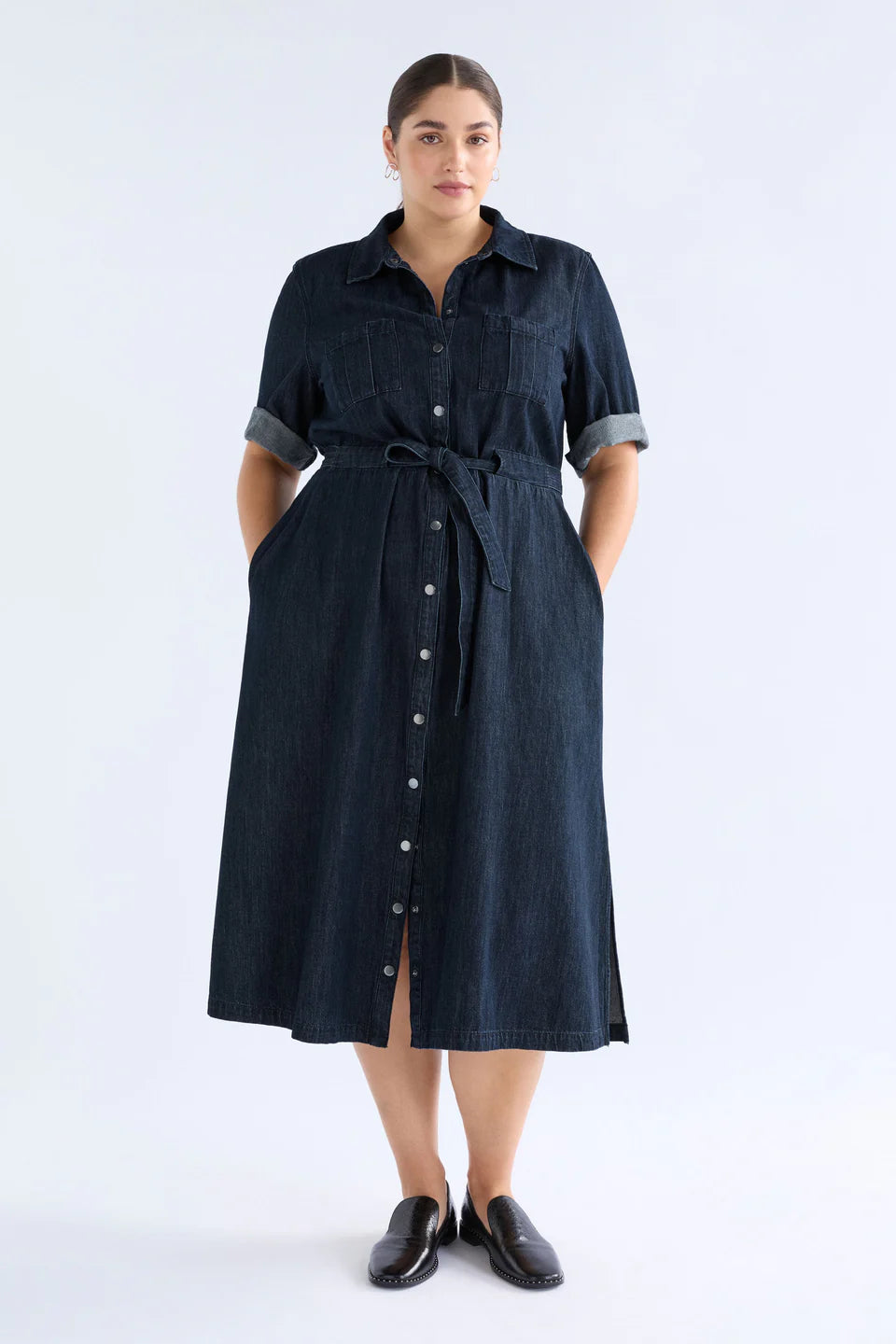 VALOR SHIRT DRESS (Mid Denim)