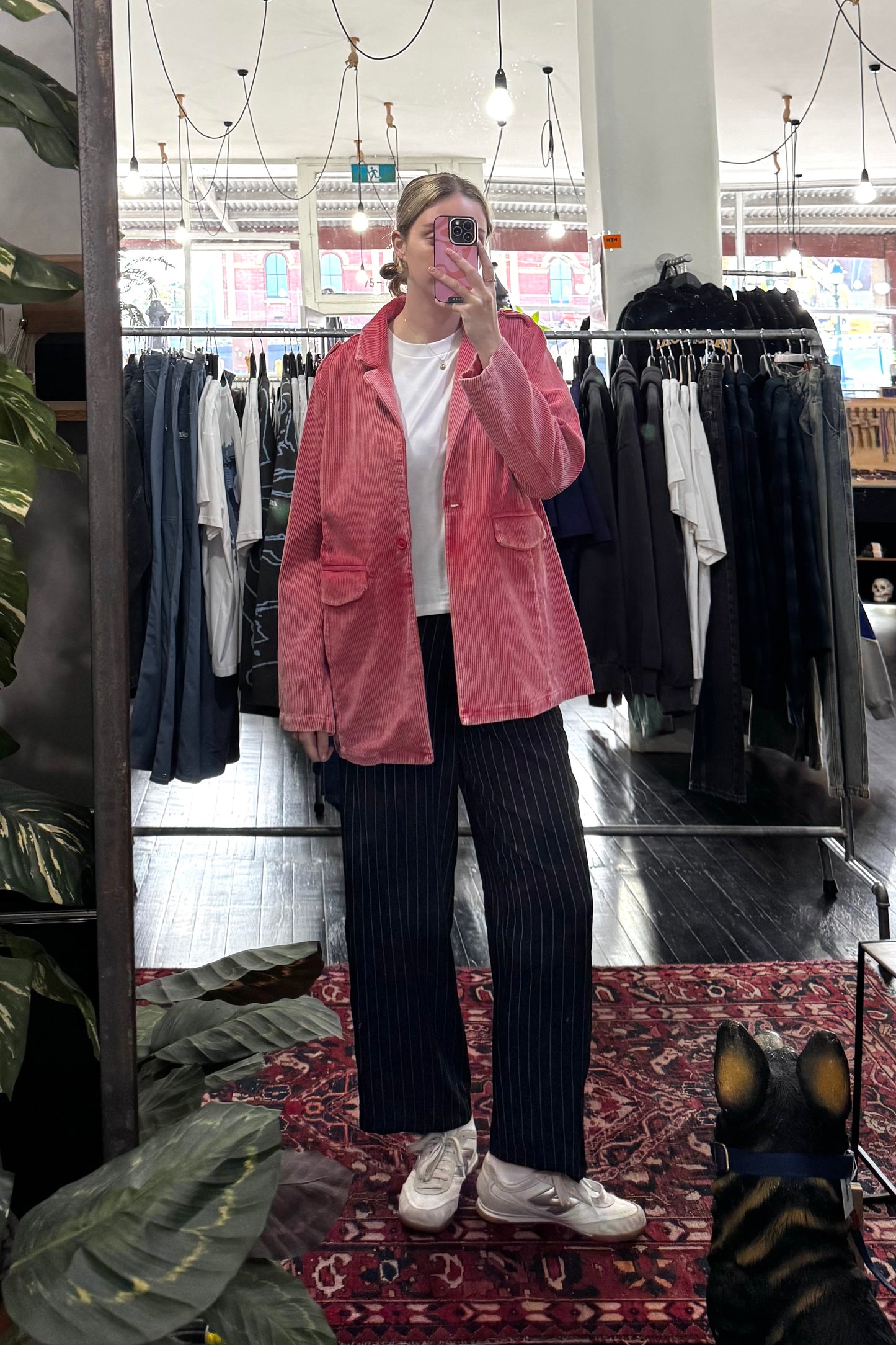 MILA WASHED CORD BLAZER (Fade Red)