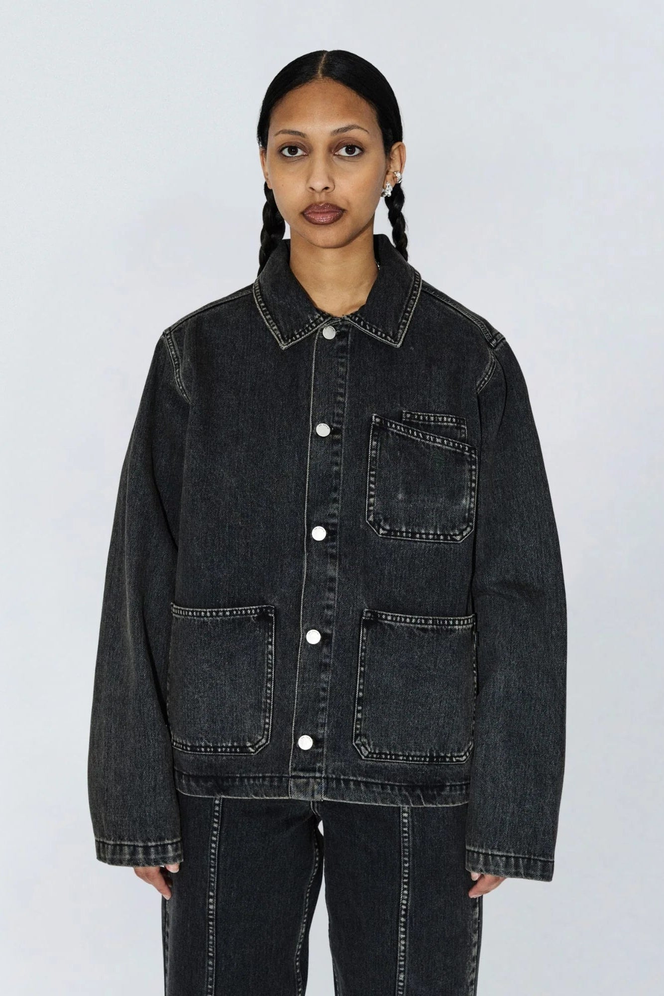 EVON WORKER JACKET (Aged Black)
