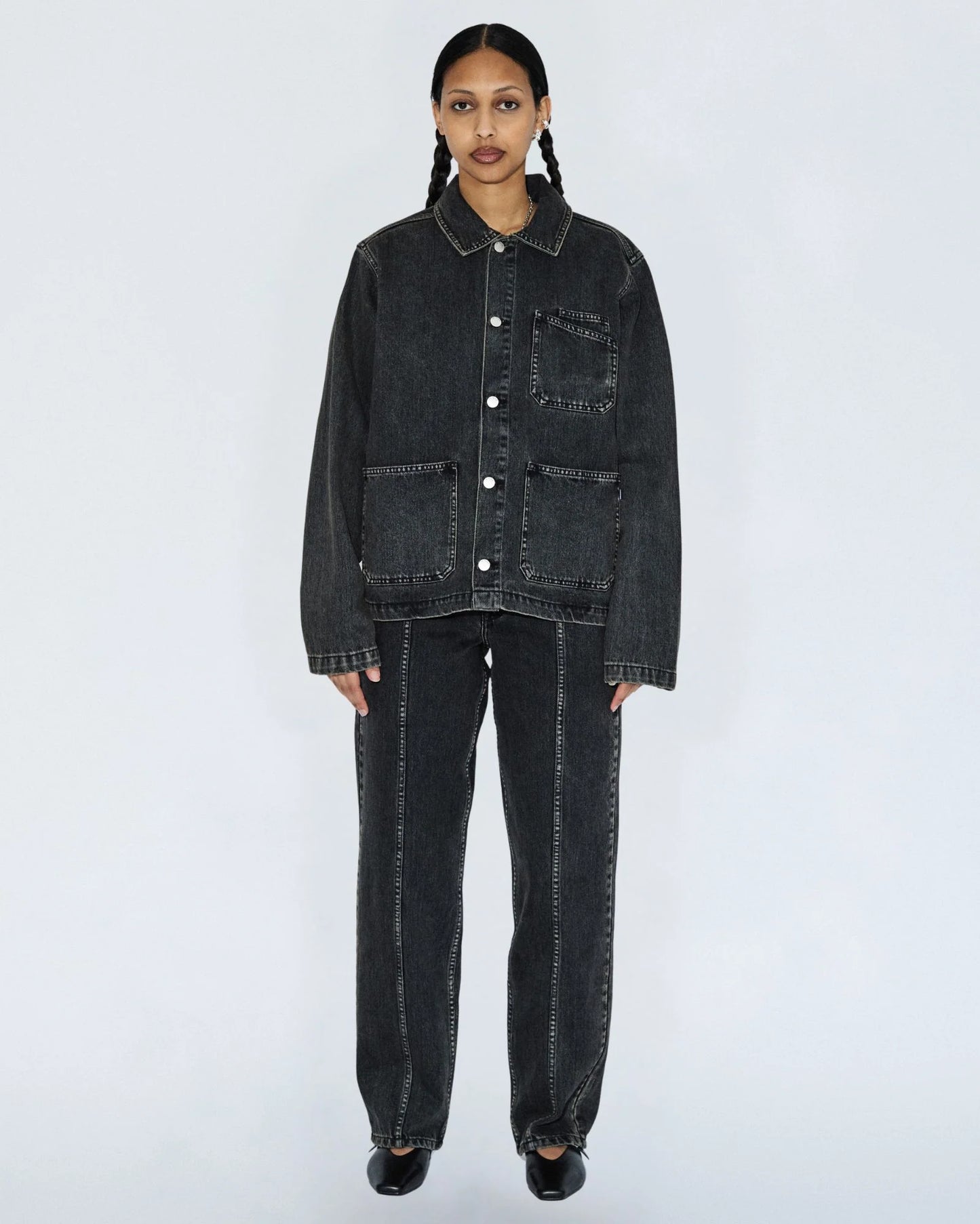 EVON WORKER JACKET (Aged Black)